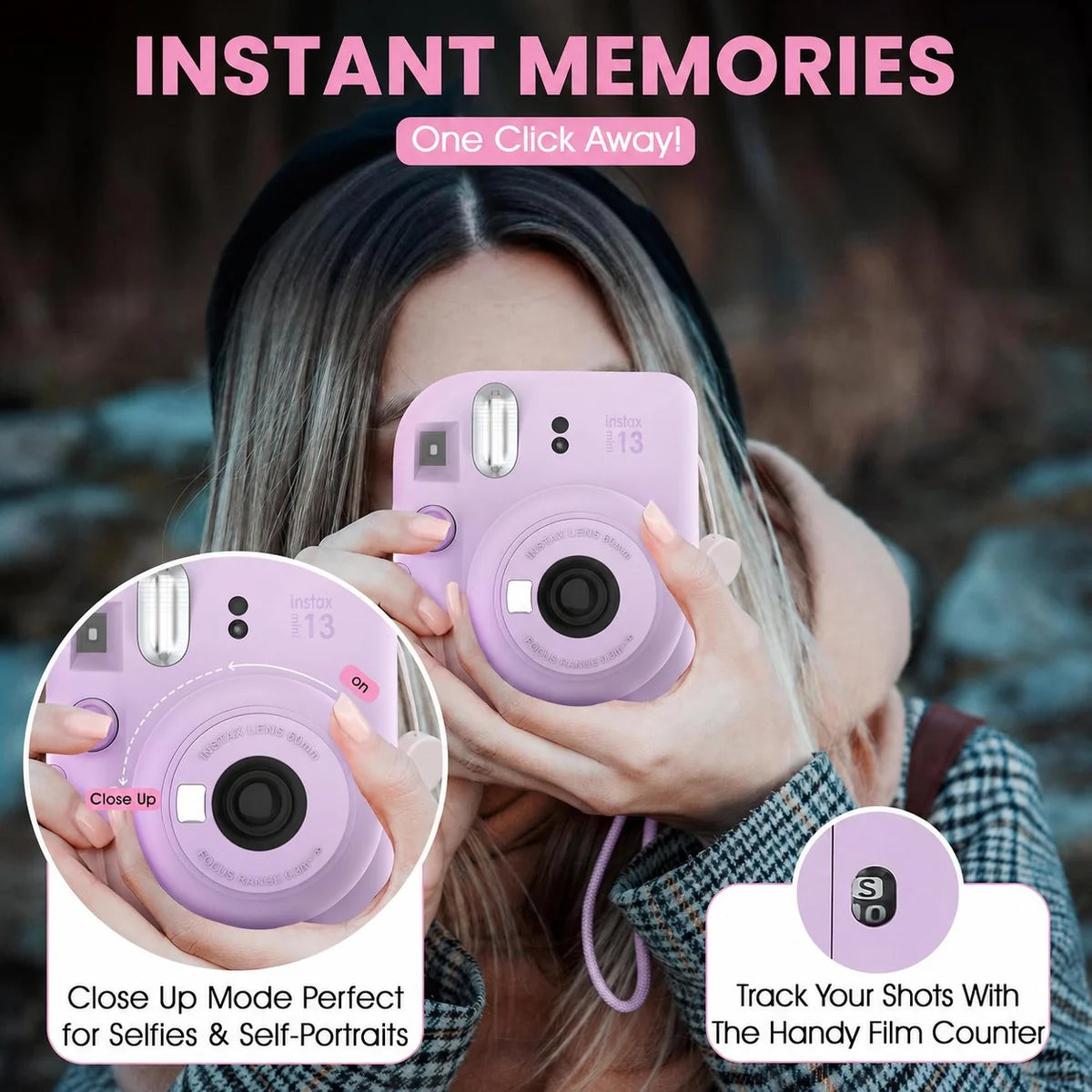 FUJIFILM Instax Mini 13 Instant Camera – Candy Pink | كاميرا فورية لطباعة الصور